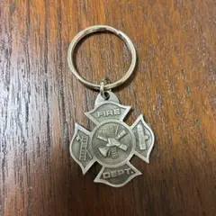 消防士 シンボル キーホルダー マルタ十字 アンティーク キーチェーン