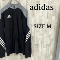 古着adidas トラックジャケット サイズM ツートン ブラック グレー
