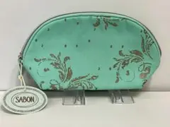 美品)SABON ミントグリーン ポーチ