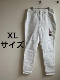 ホワイト スキニーデニムパンツ【XLサイズ】　大きいサイズ　プラスサイズ
