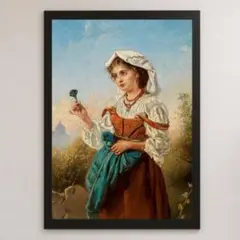 アントン・ロマコ『イタリアのスミレ売り』絵画 アート 光沢 ポスター A3