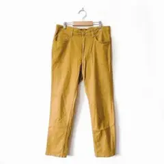 スリムフィットパンツ チノパン【L】カジュアル ゆったり マスタードイエロー