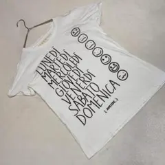 良品★Happiness10 Tシャツ ロゴイラスト カジュアル コットン 白