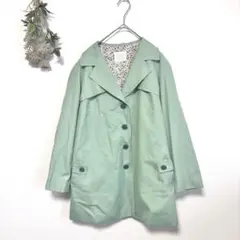 極美品✨大きめゆったりサイズ【レンジローバー】花柄スプリングカラーコート 日本製