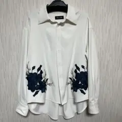 Ado HARE コラボ ローズシシュウシャツ　ブラック　Mサイズ Ado HARE UNISEX ローズ刺繍シャツ Mサイズ