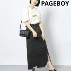 PAGEBOY ケミカル デニム スリット ダメージ Aライン スカート