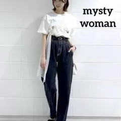 ★mysty woman★ダークブルー ストレートデニム ハイウエスト