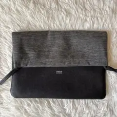 TAKEO KIKUCHI クラッチバッグ ブラック×グレー