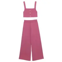 eimyistoire スクエアネックニットパンツセット (pink)