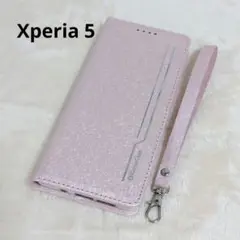 Xperia 5 手帳型スマホケース SOV41 内蔵マグネット ピンク
