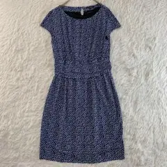 23区 ワンピース 青 黒 白 ノースリーブ 洗える 40