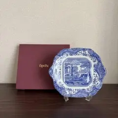 【未使用】スポード Spode ブルーイタリアン スクエアプレート