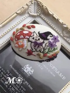 刺繍ブローチ❁⃘*.゜とら猫ちゃんと秋の気配❁⃘*.゜