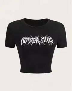 【SHEIN】 EZwear 文字グラフィック クロップシャツ ピチT