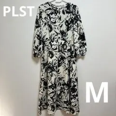 PLST プラステ　モノトーン　フラワー　ワンピース M
