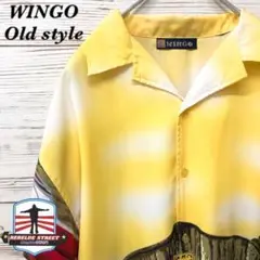 《激レア》WINGO☆半袖シャツ アロハシャツ イエロー 黄色 総柄 HS294