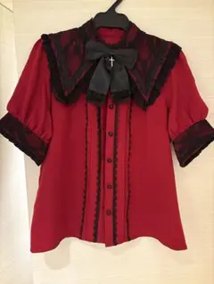 夢展望 量産型 地雷系 ブラウス 半袖 ボルドー