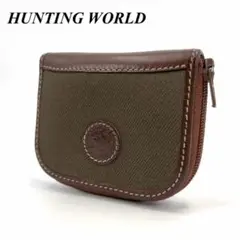 極美品 HUNTING WORLD コインケース 小銭入れ キャンバス レザー