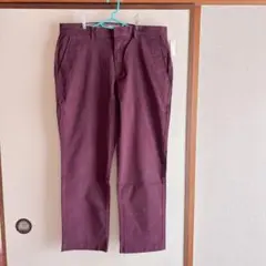 ストレッチ スリムフィットパンツチノパン バーガンディ W35/L29 Lサイズ