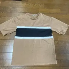 GU ストライプ Tシャツ 341-319827 ブラウン　M