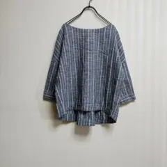 【TOPVALU】ナチュラル系　ゆったりコットンシャツ　後ろタック　インド製