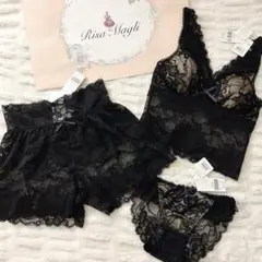 ★限定お値下げ★ 新品未使用　リサマリ　ランジェリー　3点セット　ブラック