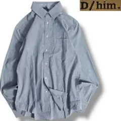 J7146 新品 D/him. カットソー素材ストライプシャツ ブルー系 48
