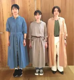 ＰＯＯＬ　いろいろの服　アトリエシャツワンピース　ミディアムグレー　IDEE