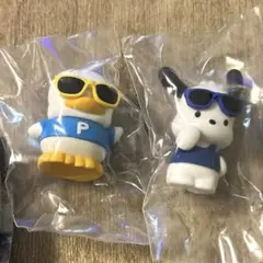 はぴだんぶい　グラサンばちばちフィギュア　あひるのペックル　ポチャッコ