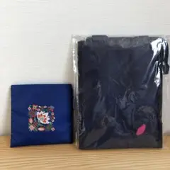 ★未使用★ 三越　MITSUKOSHI ネイビー 花柄 エコバッグ　ランチバッグ