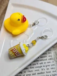 アヒルとポップコーンのアンブレラマーカー♡ ２個セット