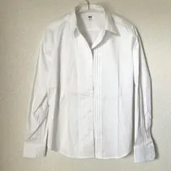 UNIQLO ユニクロ　シャツ　長袖　白シャツ　フリル　美品　S