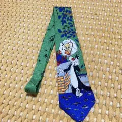 キャラクターネクタイ トゥイーティー & シルベスター グリーン