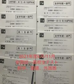 東進　2021年度6月/11月施行　高1 全国統一高校生テスト　英・数・国