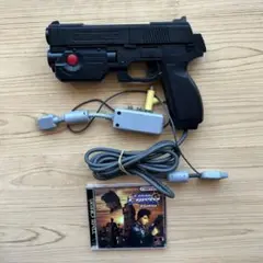 【動作未確認】PS1 ガンコン＋タイムクライシス セット（NAMCO）
