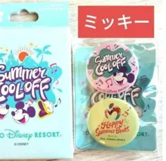 ミッキー　缶バッジステッカー付き　カンバッジ ディズニー　ミセスグリー