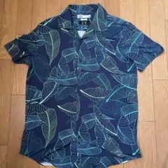送料無料！ZARA バナナリーフ柄 半袖アロハシャツ Lサイズ