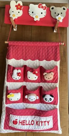 ハローキティ木製ウォールハンガー/ウォールポケットセット
