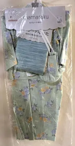mamaraku ママラク　セパレートゆかた・帯2枚・巾着セット　110cm