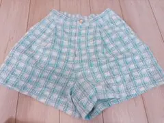 アベイル　ショートパンツ　ツイード　水色　ライトブルー　レディース