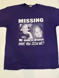 GILDAN 紫色 US古着Tシャツ Missing Breasia L