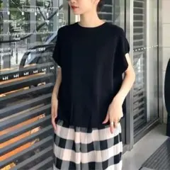 美品! BEAUTY&YOUTH フレンチスリーブ ニットプルオーバー