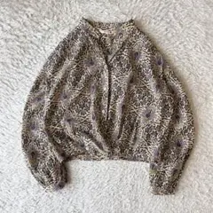 バッカ 美品 トゥモローランド コットンシルク クロップドブラウス F 総柄
