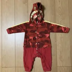 アベイシングエイプ　ロンパース　BAPE KIDS カモフラロンパース シャーク