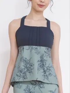 スカーラ　アンティークプリントタンクトップ　Ｍ
