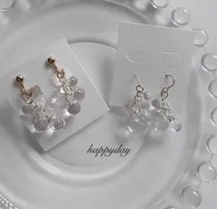 [受注制作]氷シルバーフックピアス