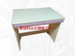 シンプルデザイン学習机 ホワイト・ピンク
