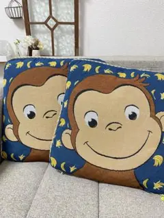 新品未開封 おさるのジョージ ビッグクッション 2つセット