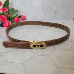 GUCCI ゴールド GGマーク 細め ベルト お洒落 可愛い ワンピース