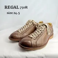 REGAL リーガル〈750R〉モンキーシューズ（24.5）レザースニーカー　茶